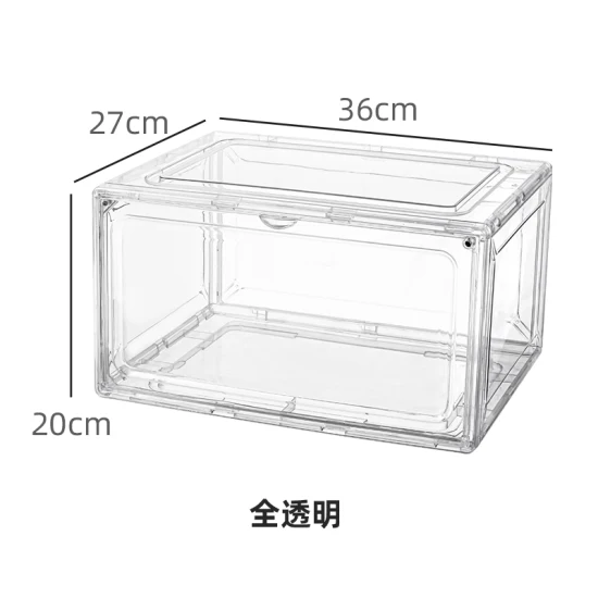 Großhandel magnetische klare harte Acryl transparente Kunststoff faltbare Sneaker-Kisten-Display-Schuh-Organizer-Aufbewahrungsboxen für Schuhe